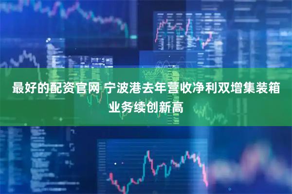 最好的配资官网 宁波港去年营收净利双增集装箱业务续创新高